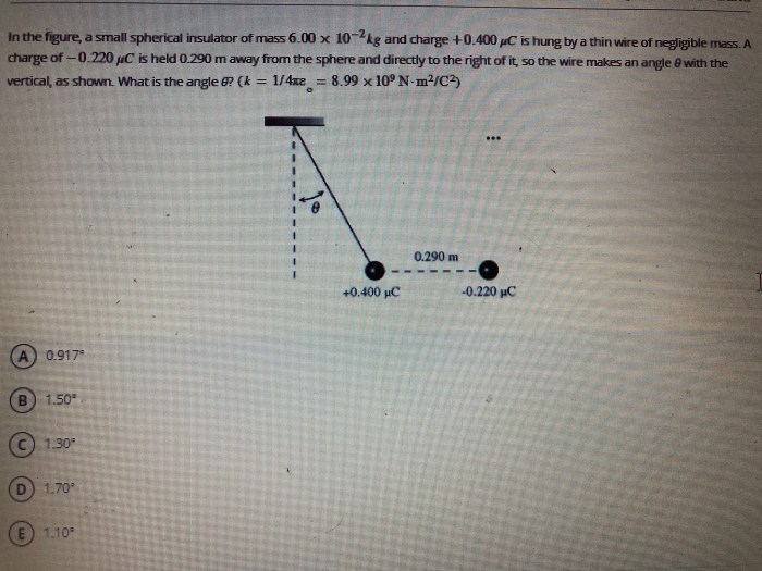 A small spherical insulator of mass