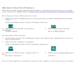 Ellis island virtual tour worksheet