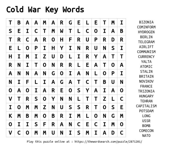 Cold war word search answers