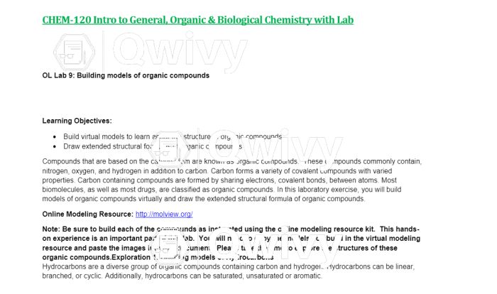 Chem 120 exam 1 chamberlain answers