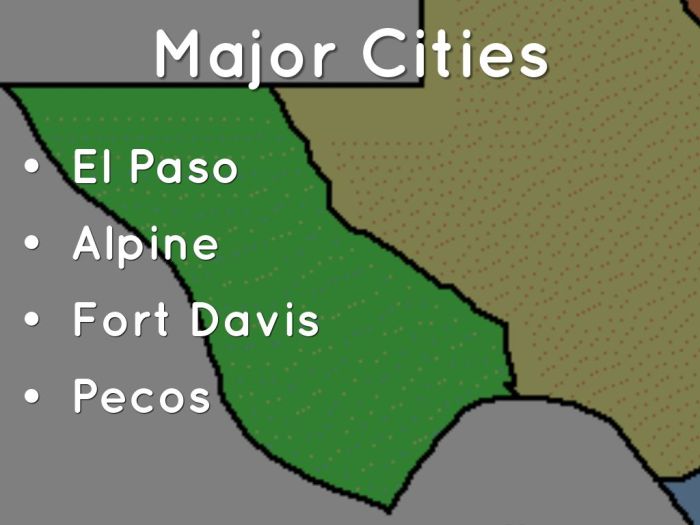 Basins mountains texas information city cities major alpine